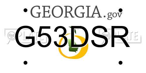 G53DSR Georgia License Plate