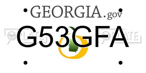 G53GFA Georgia License Plate