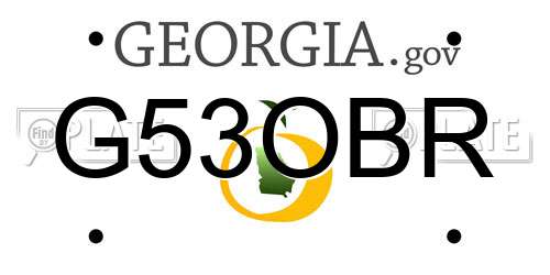 G53OBR Georgia License Plate