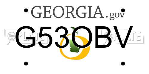 G53OBV Georgia License Plate