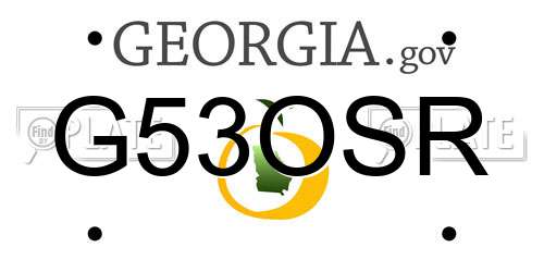 G53OSR Georgia License Plate