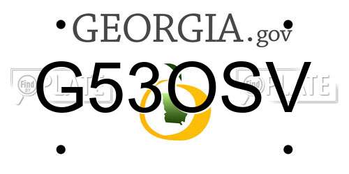 G53OSV Georgia License Plate