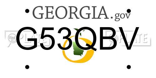 G53QBV Georgia License Plate