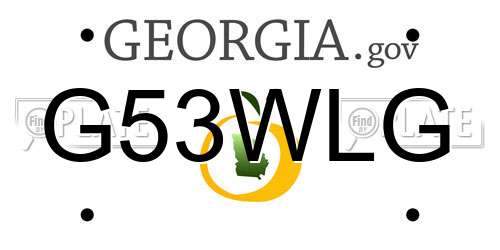 G53WLG Georgia License Plate
