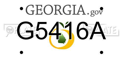 G5416A Georgia License Plate