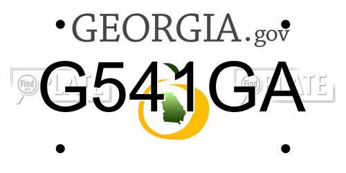 G541GA Georgia License Plate