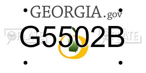 G5502B Georgia License Plate