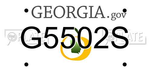 G5502S Georgia License Plate