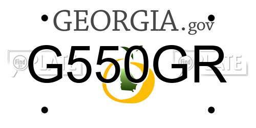 G550GR Georgia License Plate