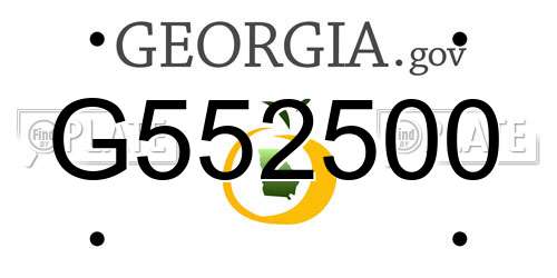 G552500 Georgia License Plate