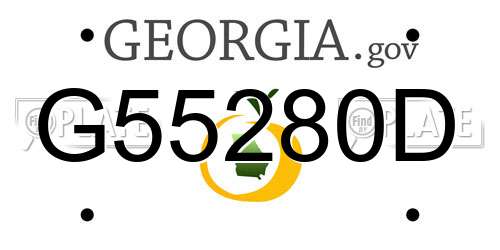 G55280D Georgia License Plate
