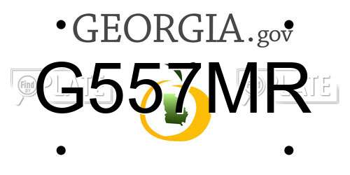 G557MR Georgia License Plate