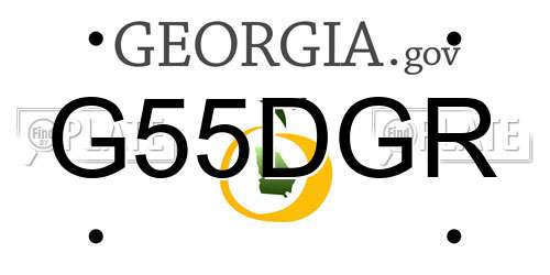 G55DGR Georgia License Plate