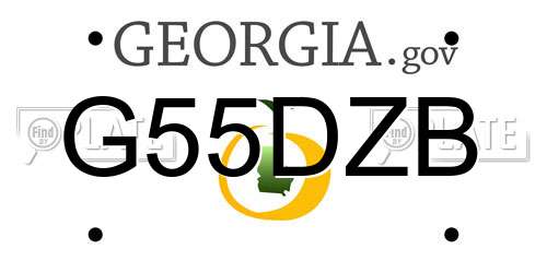 G55DZB Georgia License Plate