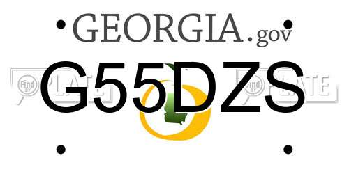 G55DZS Georgia License Plate