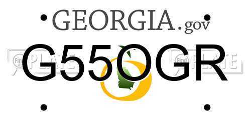 G55OGR Georgia License Plate