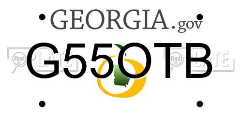 G55OTB Georgia License Plate