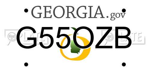 G55OZB Georgia License Plate