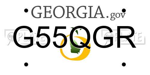 G55QGR Georgia License Plate