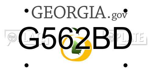 G562BD Georgia License Plate