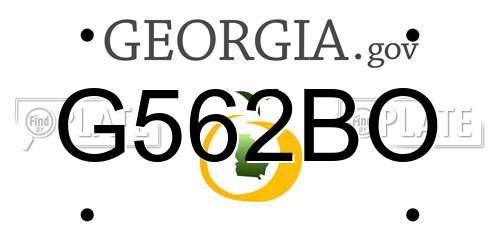 G562BO Georgia License Plate