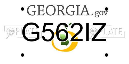 G562IZ Georgia License Plate
