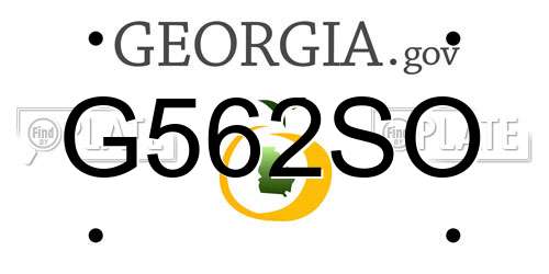 G562SO Georgia License Plate