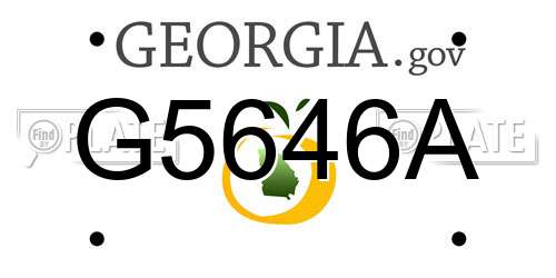 G5646A Georgia License Plate