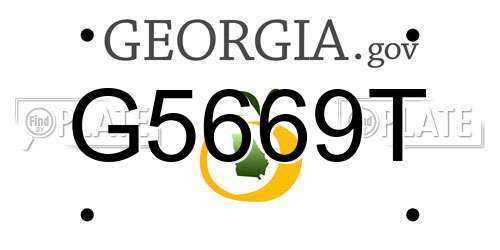 G5669T Georgia License Plate