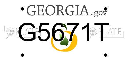 G5671T Georgia License Plate