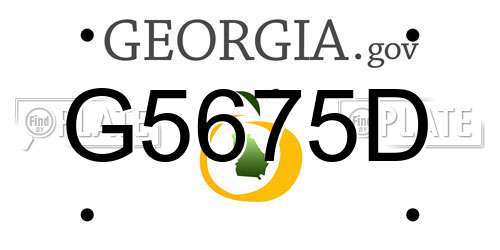 G5675D Georgia License Plate