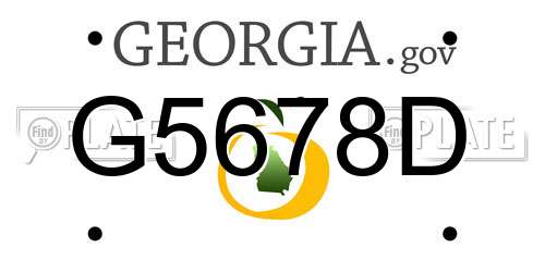 G5678D Georgia License Plate