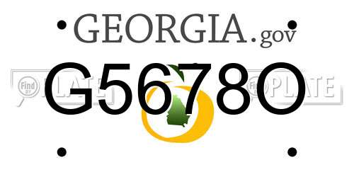 G5678O Georgia License Plate