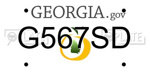 G567SD Georgia License Plate