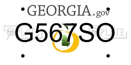 G567SO Georgia License Plate