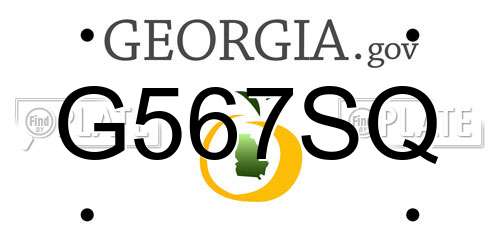G567SQ Georgia License Plate
