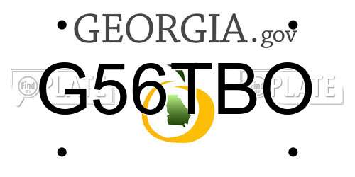 G56TBO Georgia License Plate