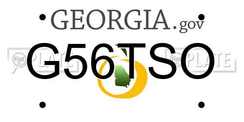 G56TSO Georgia License Plate