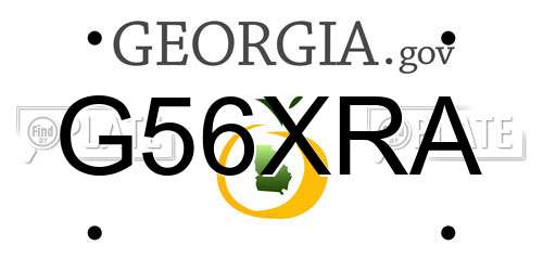 G56XRA Georgia License Plate