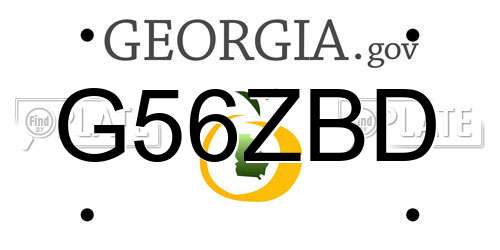 G56ZBD Georgia License Plate