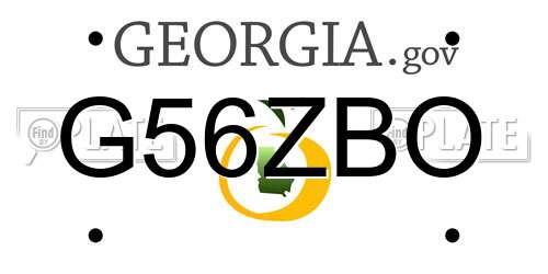 G56ZBO Georgia License Plate