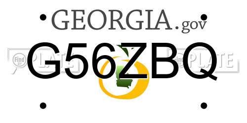 G56ZBQ Georgia License Plate