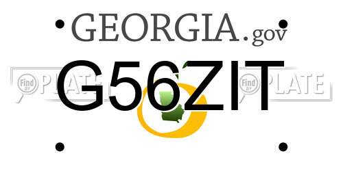 G56ZIT Georgia License Plate