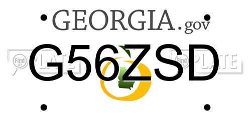 G56ZSD Georgia License Plate