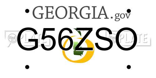 G56ZSO Georgia License Plate