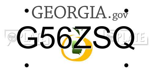 G56ZSQ Georgia License Plate