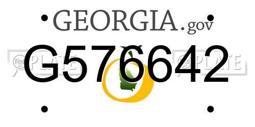 G576642 Georgia License Plate
