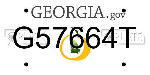 G57664T Georgia License Plate