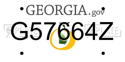 G57664Z Georgia License Plate