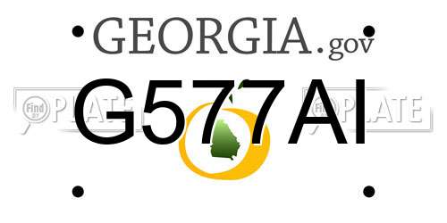 G577AI Georgia License Plate